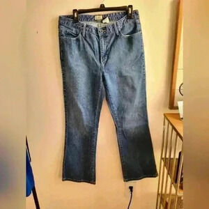 L.L.Bean Women's 1912 Jeans Size 12 Reg High Rise Light Wash Bootcut Blue